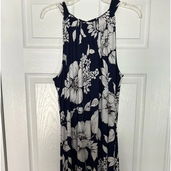 Anne Klein blue floral maxi dress size 14 - Picture 1 of 7